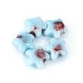 Perles en céramique bleu ciel en forme d'étoile avec glaçure unique pour bijoux DIY - Style 8 (Dégradé Bleu Violet) / 14mm