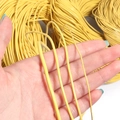 Bright yellow round cowhide leather cords in four different diameter sizes for DIY jewelry - Yellow