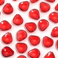 Close-up of translucent red plum blossom glass petals for DIY traditional hair ornaments - Red Plum Petal