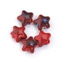 Perles étoiles en céramique avec glaçage rouge pour accessoires de bijoux DIY - Style 12 (Rouge Étoilé de Four) / 14mm