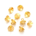 Golden plated copper pearl cup bails with eye pins for DIY jewelry making 10 pieces - 3mm / Gold