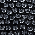 Macro shot of transparent heart-shaped glass beads with hole for DIY jewelry making - 8mm (50 Pieces) / Clear White