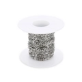Detailed view of silver stainless steel cross chain neatly wound on a white spool - 1.5*2.5MM / Steel