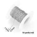 Detail of 1.5x2.5mm stainless steel cable chain on white spool for jewelry making - Flat Thin Chain / Width 1.5mm*2mm / Steel
