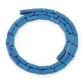 Macro shot of metallic blue rectangular hematite beads for DIY jewelry making - 2x4mm (90 Pieces) / Blue