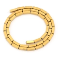 Close-up of gold-plated hematite square column beads for DIY jewelry making - 2x4mm (90 Pieces) / Gold