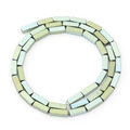 Macro shot of iridescent rectangular hematite spacer beads for DIY jewelry making - 2x4mm (90 Pieces) / AB Color
