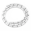 Macro view of polished silver square hematite beads for DIY handmade jewelry crafts - Silver