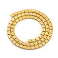 Polished gold square magnetite beads arranged in a spiral for DIY jewelry making - 5x1mm (380 Pieces) / Gold