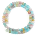 Macro view of multi-color semi-transparent glass beads with natural ice crack texture - 4*6mm Hole 1.3mm / Mixed Colors (1#)