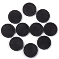 Set of 10 matte black round wooden base trays for DIY jewelry making and miniatures - Inner Diameter 12mm / Black