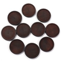 Set of 10 dark walnut wood round cabochon trays for DIY jewelry making and handmade crafts - Inner Diameter 12mm / Brown