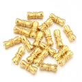 Detailed macro view of 11mm gold peanut-shaped brass spiral clasps for jewelry making - Gold