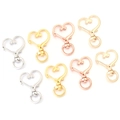 Assorted heart-shaped lobster clasps in gold, silver, and rose gold finishes - Heart Style (3.5x2.4cm) / KC Gold