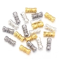 Detail of 11mm brass peanut-shaped screw clasps in gold silver and black for DIY jewelry - Multicolor