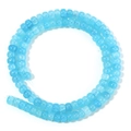Translucent blue dual-tone flat oval glass beads for DIY bracelet jewelry making - 4*6mm Hole 1.3mm / Blue (7#)