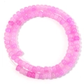 Pink rondelle glass beads with floral texture for DIY jewelry and bracelet making - 4*6mm Hole 1.3mm / Bright Pink (8#)