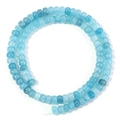 Flat oval blue glass beads with ice crackle pattern for DIY jewelry making - 4*6mm Hole 1.3mm / Sky Blue (9#)