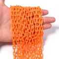Vibrant orange acrylic chain links for DIY jewelry making and decorative accessories - 50cm One Piece (Chain Width 13.5mm, Width 7.5mm, Wire Diameter 2mm) / Oval Link Chain (8575) / Orange
