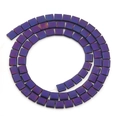 Perles carrées en hématite au fini irisé violet et bleu pour la création de bijoux DIY - Violet
