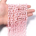Pink acrylic DIY chain links for jewelry making and bag straps held in hand for scale - 50cm One Piece (Chain Width 13.5mm, Width 7.5mm, Wire Diameter 2mm) / Oval Link Chain (8575) / Pink