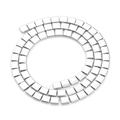 Perles carrées en hématite argentée polie avec deux trous pour bijoux faits main - K Blanc/Argent