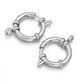 Polished silver stainless steel round spring ring clasps for jewelry making - Small Style / Steel