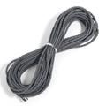 3mm dark grey braided PU leather cord roll for DIY jewelry making and handmade crafts - Dark Gray
