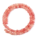 Pink orange translucent natural stone beads with mineral texture in spiral arrangement - 4*6mm Hole 1.3mm / Pink Orange (13#)
