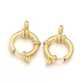 Polished golden stainless steel round spring ring sailors clasps for jewelry making - Small Style / Gold