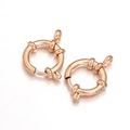 Pair of rose gold stainless steel round sailor spring clasps for jewelry making - Small Style / Rose Gold