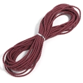 Burgundy braided 3mm PU leather cord roll for DIY jewelry making and handicraft accessory - Burgundy