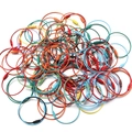 Colorful PVC coated stainless steel wire keychains with secure screw locks for DIY crafts - 10 Pcs/Pack / Random Mixed Colors