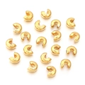 Polished gold stainless steel C-shaped crimp bead covers for DIY jewelry making - Small Style (3.4*4mm) / Gold