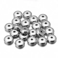 Macro shot of polished silver CCB spacer beads for DIY jewelry making accessories - 4mm / Silver