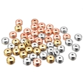 Polished CCB wheel spacer beads in gold, silver, and rose gold for DIY jewelry making - 4mm / Multicolor