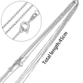Gedetailleerd beeld van 45 cm roestvrijstalen schakelketting met veersluiting - Staalkleur / 50cm