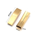Golden stainless steel curved magnetic clasp for leather bracelets, 41mm jewelry component - Inner Diameter 3x10mm / Gold