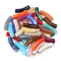 Bunte Acryl-Bogenperlen mit Marmoreffekt für die DIY-Schmuckherstellung - 8x31mm (Loch 2mm) / Gemischte Marmorfarben (12#)