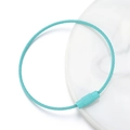 Green plated stainless steel wire keychain ring with screw locking mechanism for DIY - Lake Blue