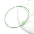 Light green stainless steel wire keychain ring with durable screw lock connector - Light Green