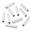 Perles tubulaires rectangulaires en acier inoxydable argenté pour bijoux DIY - 3x10mm / Acier