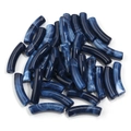 Blau-weiß marmorierte Acryl-Bogenperle für DIY-Schmuckherstellung und Armbänder - 8x31mm (Loch 2mm) / Blauweiß Wolkenmuster (18#)