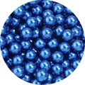 Deep blue ABS faux pearls with high gloss finish for DIY jewelry and garment decor - 1mm(Hole-less) / Dark Blue