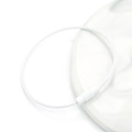 Flexible white coated stainless steel wire key ring with secure screw barrel lock - White