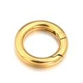 Polished gold plated stainless steel spring gate ring connector for jewelry DIY - 16mm / Gold