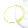 Yellow coated stainless steel wire rope keychain ring with durable screw lock - Yellow