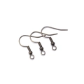 Détail de trois crochets d'oreilles en bronze avec bille et ressort pour bijoux DIY - 200 pièces/paquet / Bronze