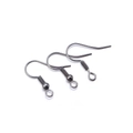 Détail de crochets d'oreilles gris anthracite avec ressort et bille pour bijoux DIY - 200 pièces/paquet / Noir Fusil