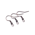 Close-up of antique copper DIY ear hooks with spiral accents for jewelry making - 200pcs/pack / Antique Bronze